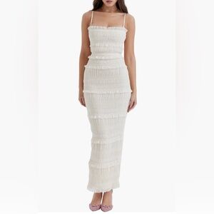 House of CB Solana Sequin Smocked & Shirred Cocktail Dress